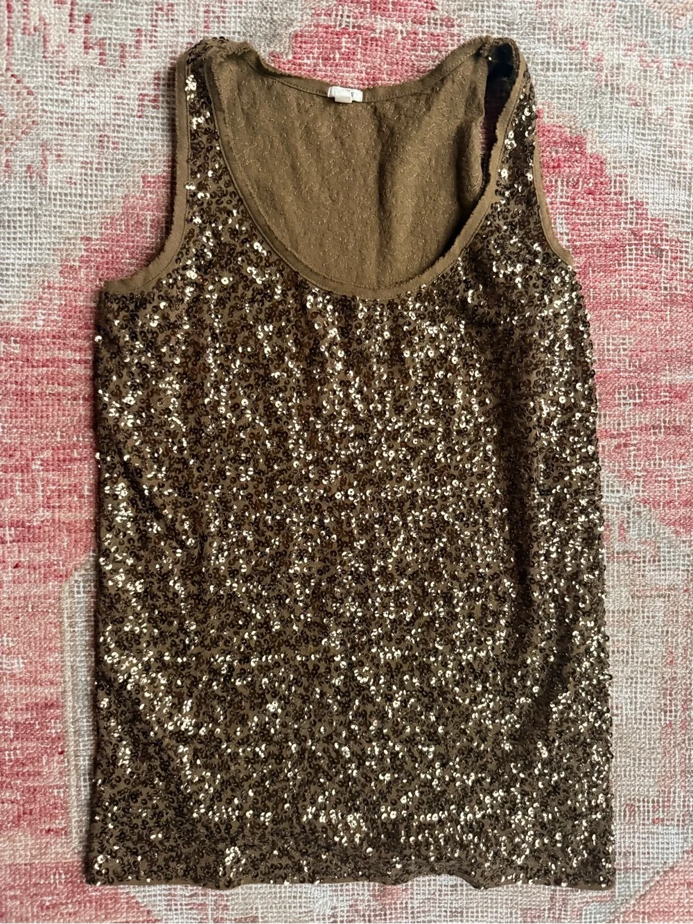 J. Crew Bronze Sequin Scoop Neck Tank